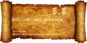Böröndi Barbara névjegykártya